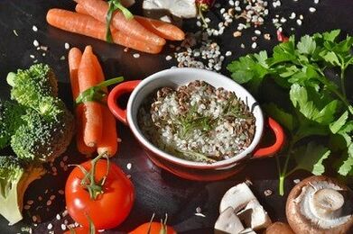 Menu approssimativo secondo lo schema per una dieta sana