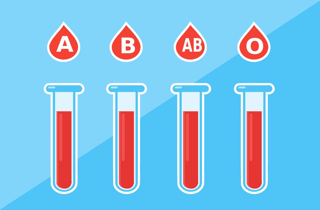 Esistono 4 gruppi sanguigni A, B, AB, O